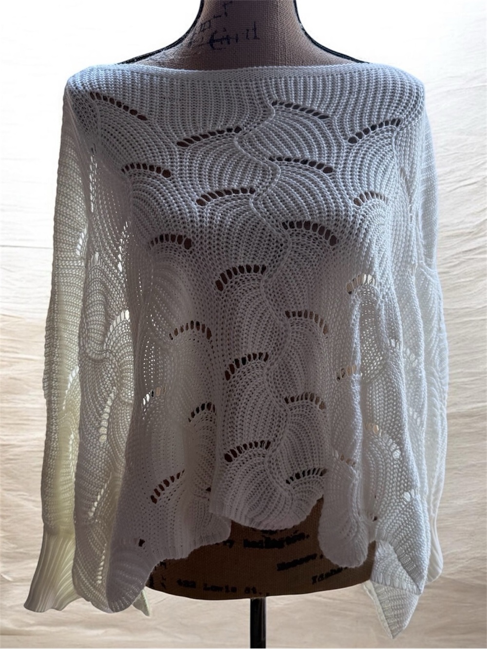 moon & madison White Off-the-Shoulder Open-Knit Sweater